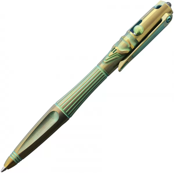Rike Knife Titanium Pen Green and Gold RKTR02GG