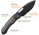 REMETTE Orca Button Framelock Ti-CF RMTORCATB
