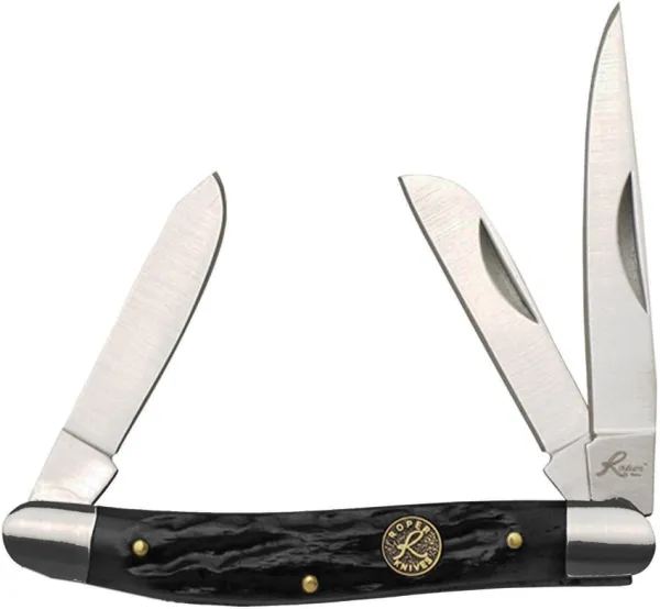 Roper Knives Stockman Jigged Black Bone RP0001CBK