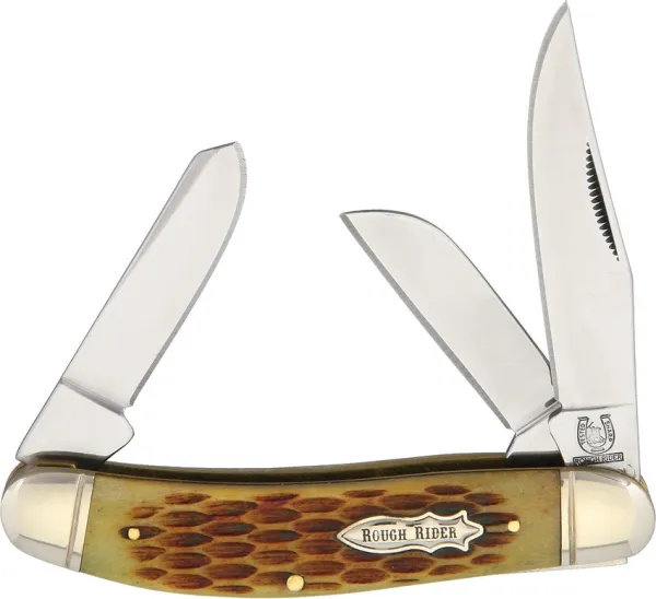 Rough Rider Sowbelly Stockman Amber Bone knives RR080