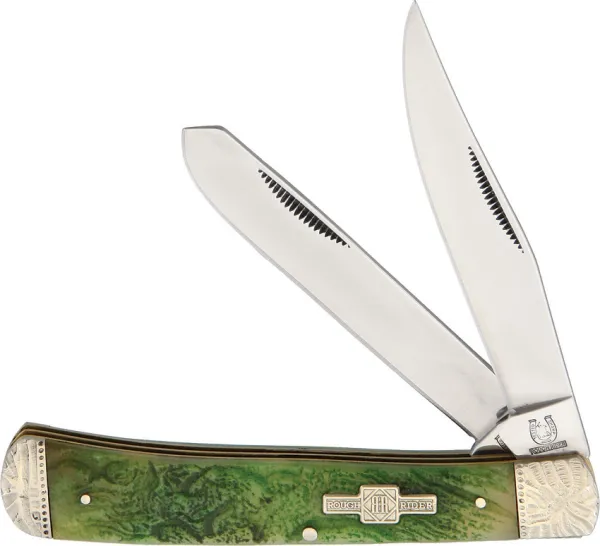 Rough Ryder Green Bone Trapper knives RR1508