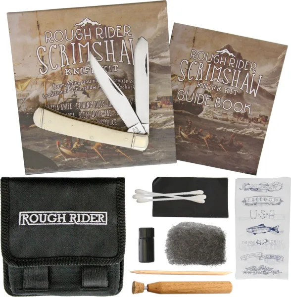 Rough Rider Scrimshaw Set knives RR1579