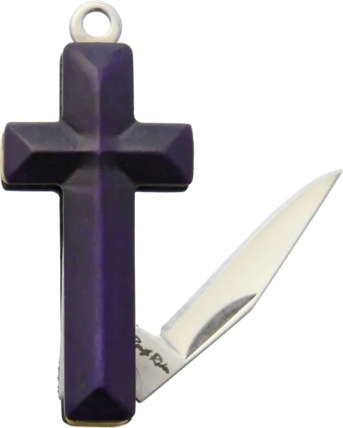 Rough Rider Cross Knife Purple Smooth Bone knives RR1581
