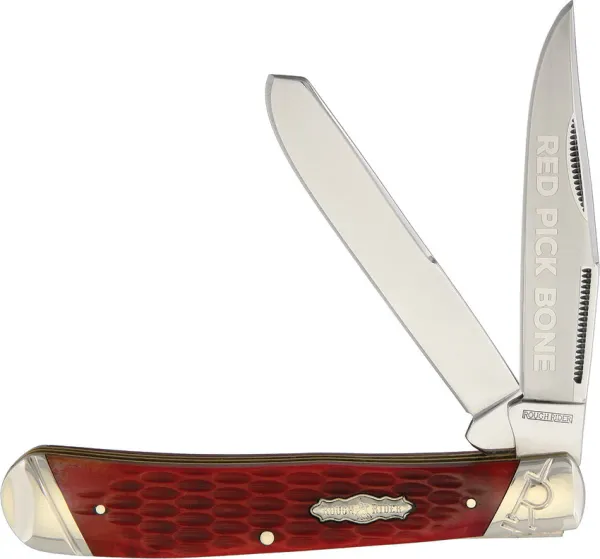 Rough Ryder Red Picked Bone Trapper knives RR1681