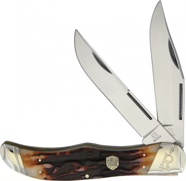 Rough Rider Folding Hunter Brown Stag Bone knives RR1804