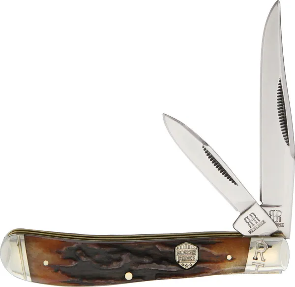 Rough Rider Trapper Brown Stag Bone knives RR1848