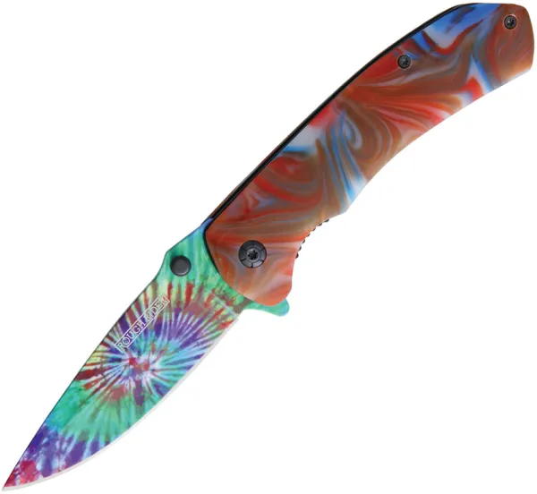 Rough Rider Tie Dye Linerlock A-O knives RR1909