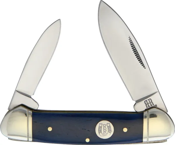Rough Rider Blue Smooth Bone Canoe knives RR1949
