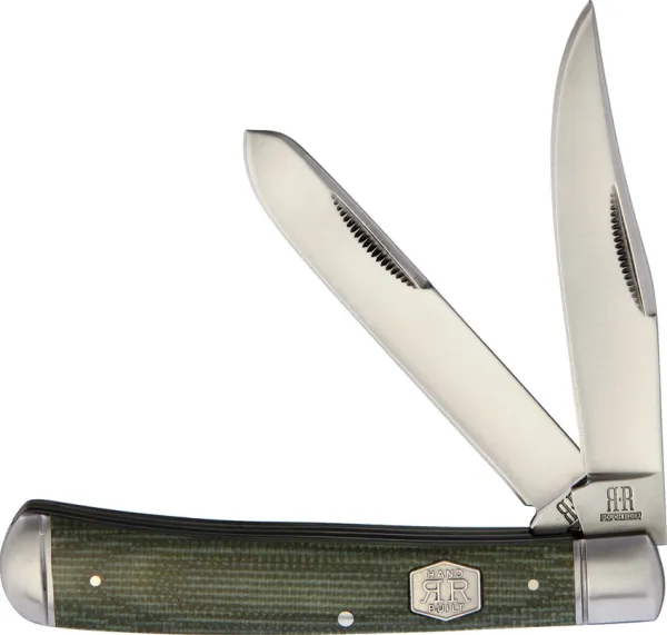 Rough Rider Trapper Green Micarta knives RR1990
