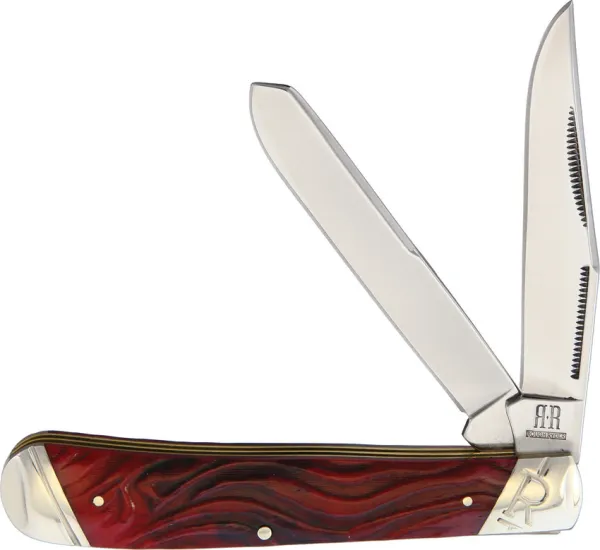 Rough Ryder Trapper Red Worm Groove knives RR2054