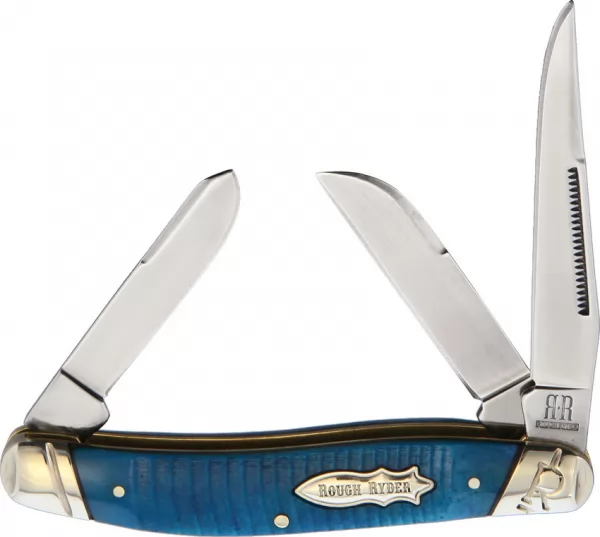 Rough Ryder Black and Blue Stockman knives RR2119
