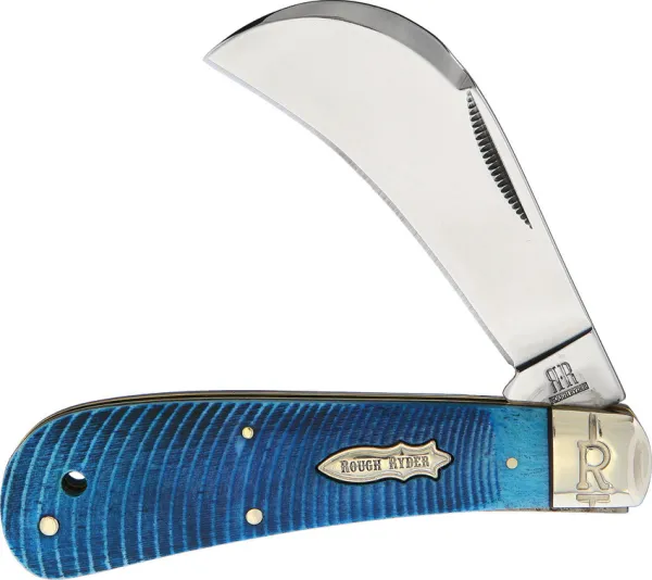 Rough Rider Black And Blue Hawkbill knives RR2121