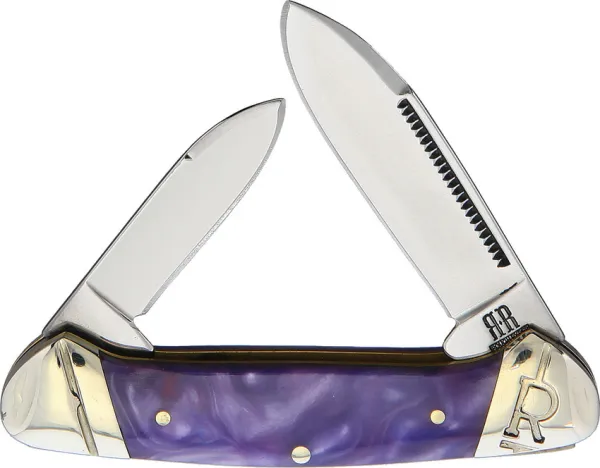 Rough Ryder Small Canoe Purple Swirl knives RR2151