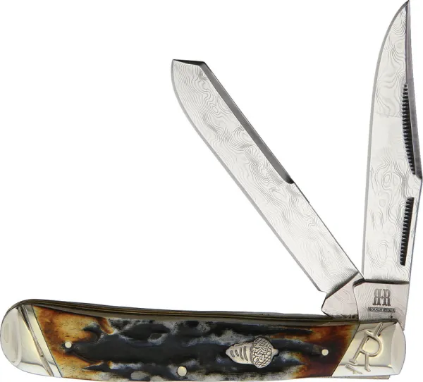 Rough Rider Trapper Cinnamon Stag knives RR2155