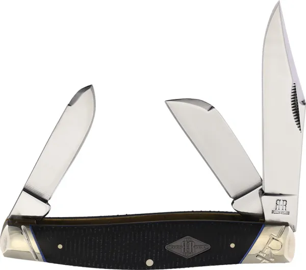 Rough Rider Stockman Black Micarta knives RR2214
