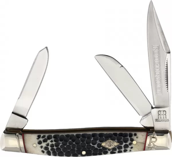 Rough Rider Buckshot Bone Medium Stockman knives RR2319