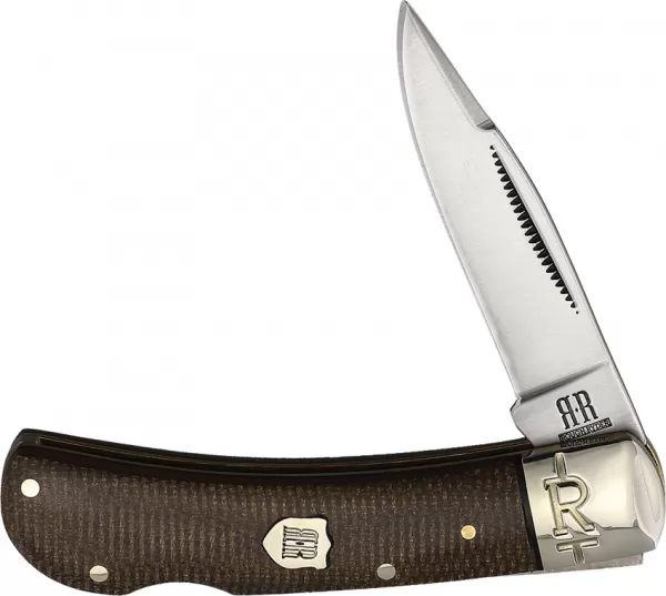 Rough Rider Lockback Brown Burlap knives RR2337