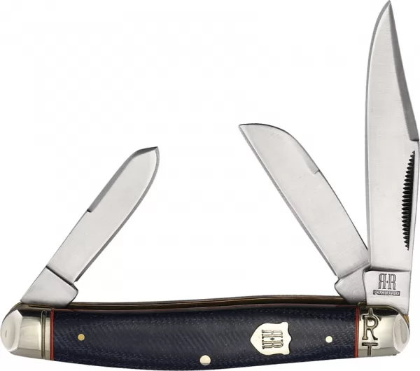 Rough Rider Stockman Denim Micarta knives RR2344