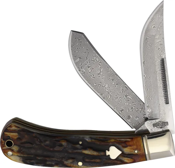 Rough Rider Upswept Trapper Cinnamon Bone knives RR2525