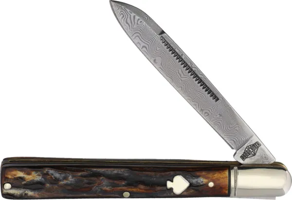 Rough Rider Doctor Cinnamon Bone Damascus knives RR2526