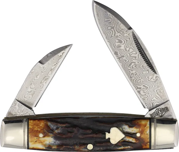 Rough Rider Senator Cinnamon Bone Damascus knives RR2530
