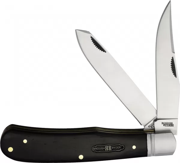 Rough Rider Black Reserve Bearhead Trapper knives RR2559