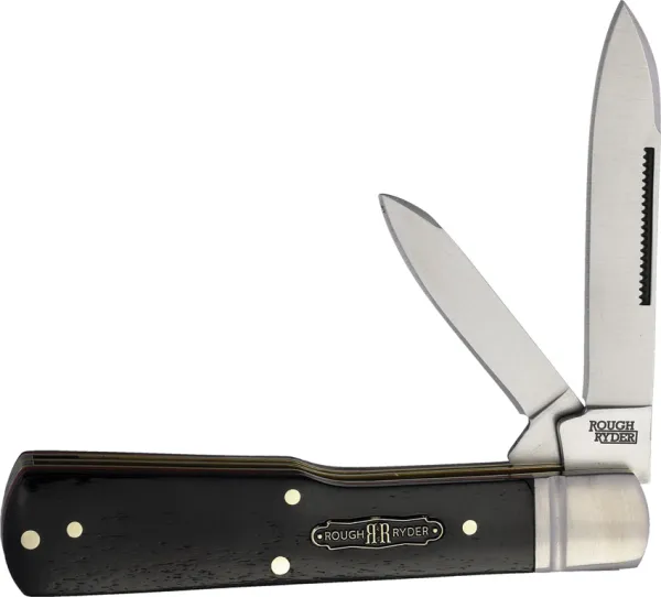 Rough Rider Bearhead Gunstock Black Smooth knives RR2569