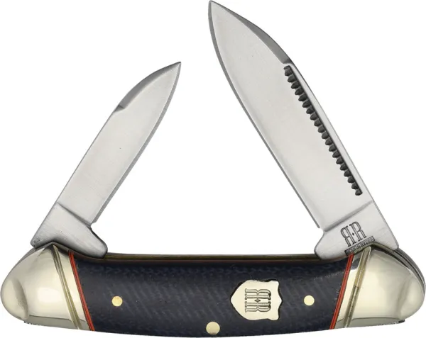 Rough Rider Mini Canoe Blue Denim Micarta knives RR2664