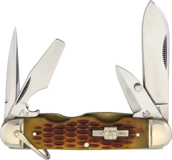 Rough Rider Camp Knife Amber Bone knives RR533