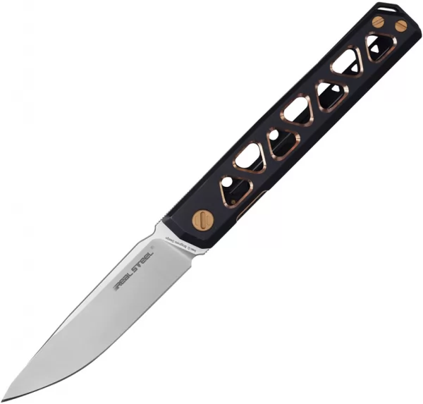 Real Steel Burns Framelock Black-Gold RS7661G