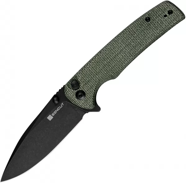 SENCUT Sachse Button Lock Grn Micarta S210072