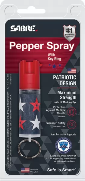 Sabre Key Ring Pepper Spray Patriot self defense SA10005