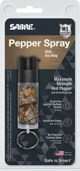 Sabre Key Ring Pepper Spray Camo self defense SA10039