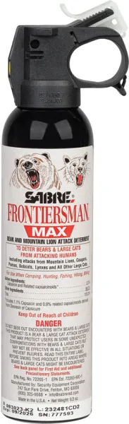 Sabre Frontiersman Bear Spray 9.2oz self defense SA95562