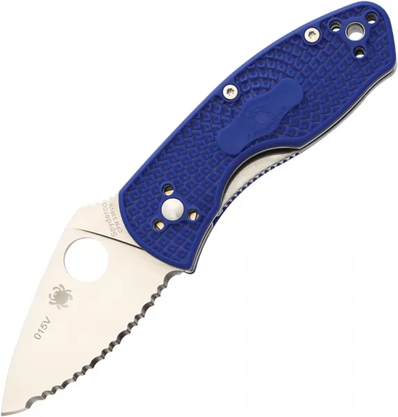 Spyderco Ambitious Linerlock Blue Serr knives SC148SBL