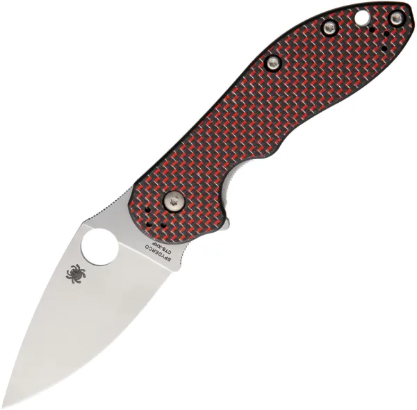 Spyderco Domino Red Weave knives SC172CFRDTIP