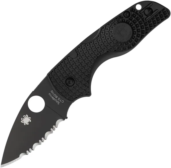Spyderco Lil Native Lockback Blk Serr knives SC230SBBK