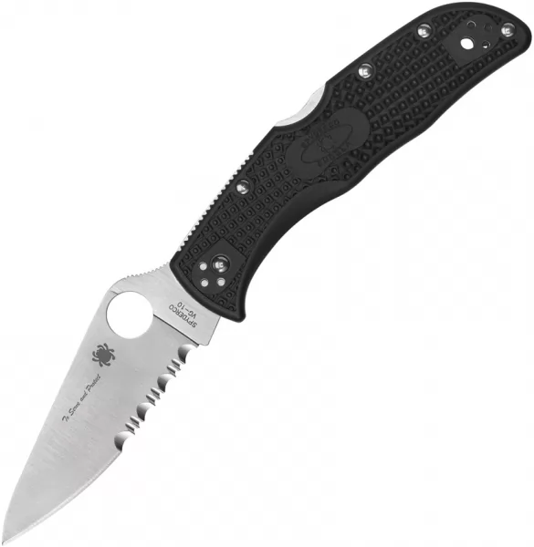 Spyderco Endela Lockback Blue Line knives SC243FPSBKBL