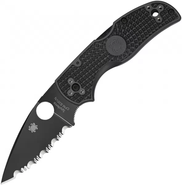 Spyderco Native 5 Lockback Blk Serrated knives SC41SBBK5