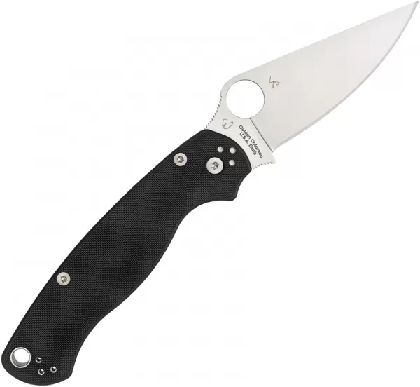 Spyderco Para Military 2 Black G10 Left knives SC81GPLE2