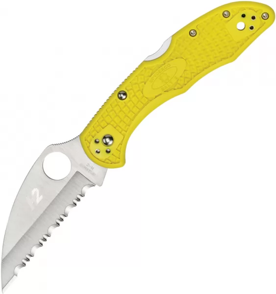 Spyderco Salt 2 Lockback Yellow Serratd knives SC88SWCYL2