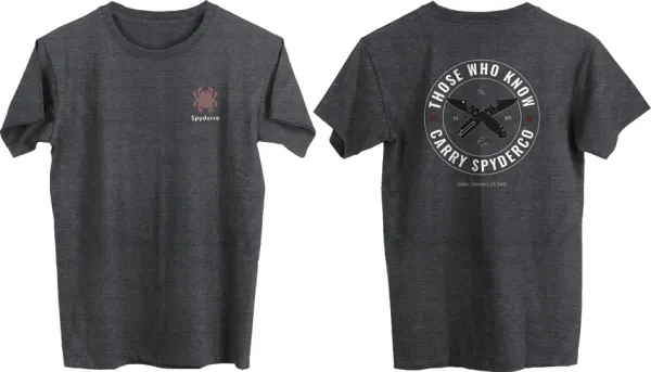 Spyderco Those Who Know T-Shirt Lg knives SCTS01HDGL