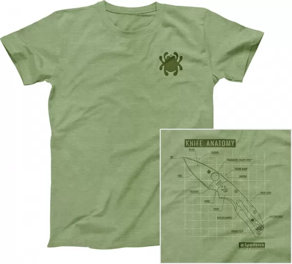 Spyderco Knife Anatomy T-Shirt Small knives SCTSKAS