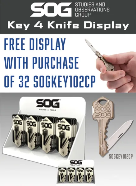 SOG Display free w-32 SOGKEY102CP knives SOG97000456