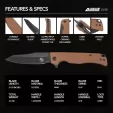 StatGear Ausus-Slim Linerlock Brown STAT117BRN