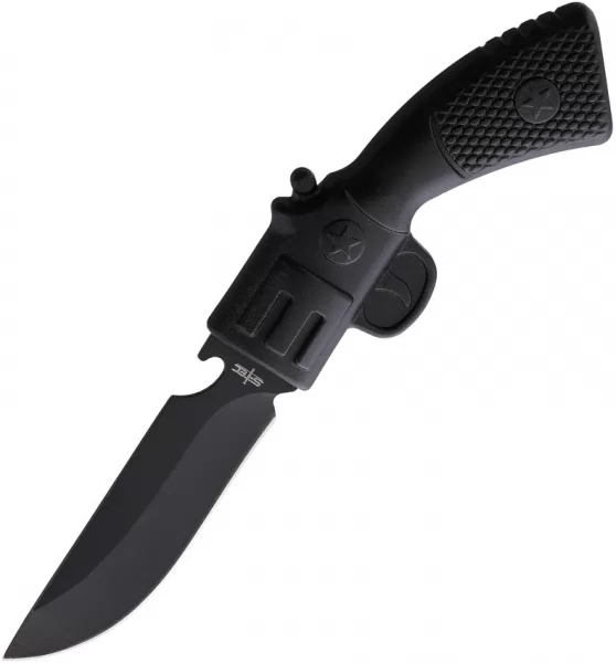 S-TEC Revolver Neck Knife Black STT22193BK