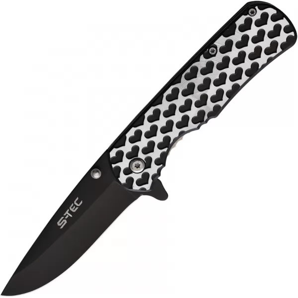 S-TEC Heart Linerlock Black A-O STT271406BK