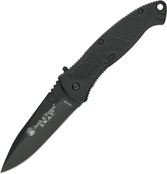 Smith & Wesson Large Black SWAT Linerlock A-O Knives SWATLB