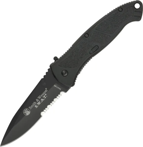 Smith & Wesson Large Black SWAT Linerlock A-O Knives SWATLBS