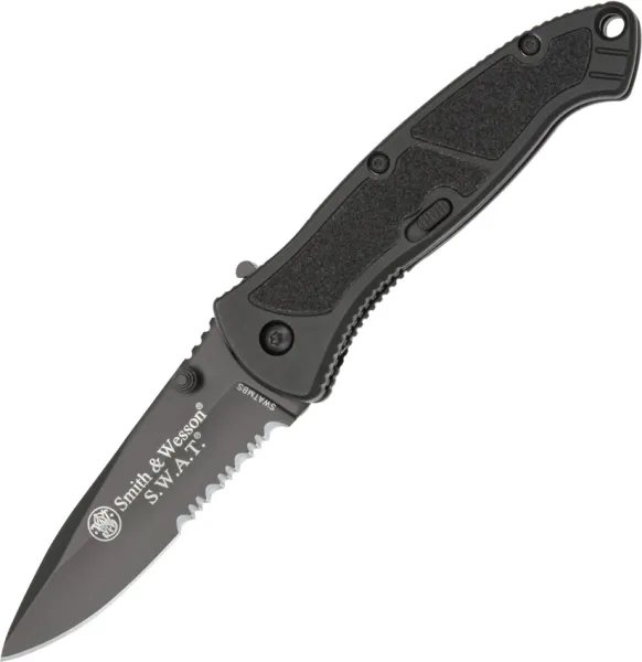 Smith & Wesson Black SWAT Linerlock A-O Knives SWATMBS